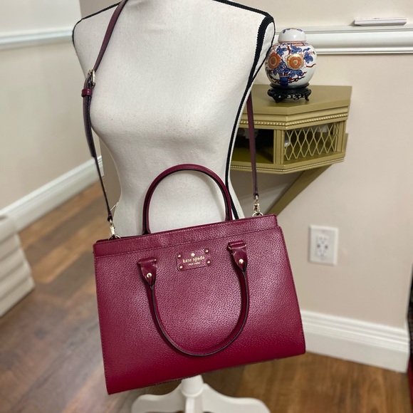 Kate Spade Burgundy satchel purse - Picture 5 of 9